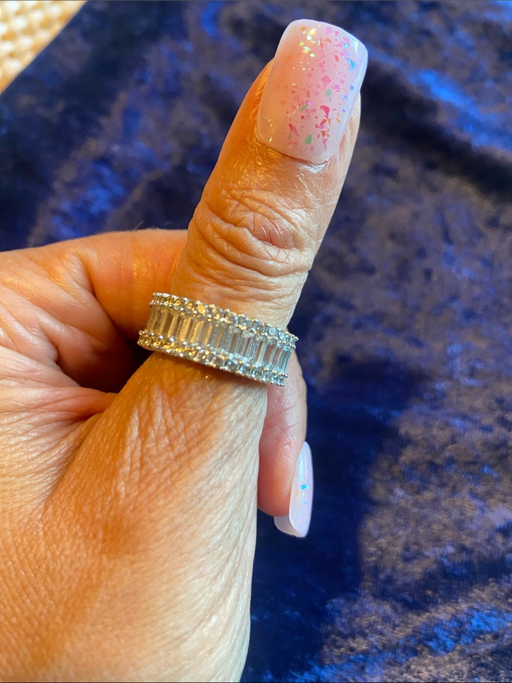 Silver 925 CZ Eternity Band - Sparkling Clear size 6